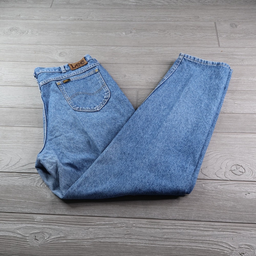 Vintage Lee Riders Men's Union Made Light Wash Jeans Size 36x33 80s 90s Y2K